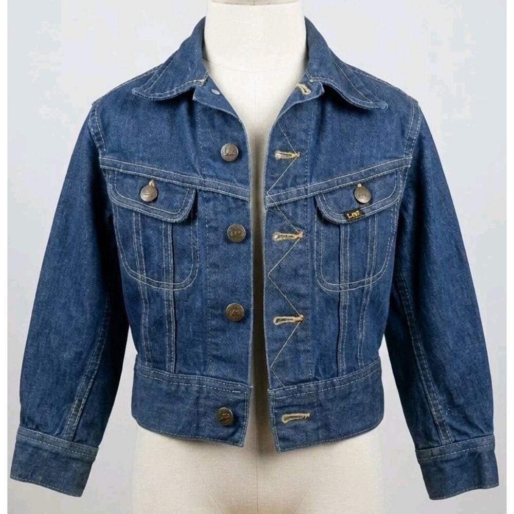 Vintage 1970s Lee Riders 109-JB Denim Jacket Kids Sz 6 Union Made USA Sanforized